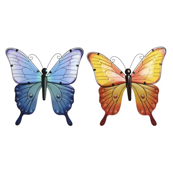 DECORACION PARED METAL 46X1,5X46 MARIPOSA 4 SURT.