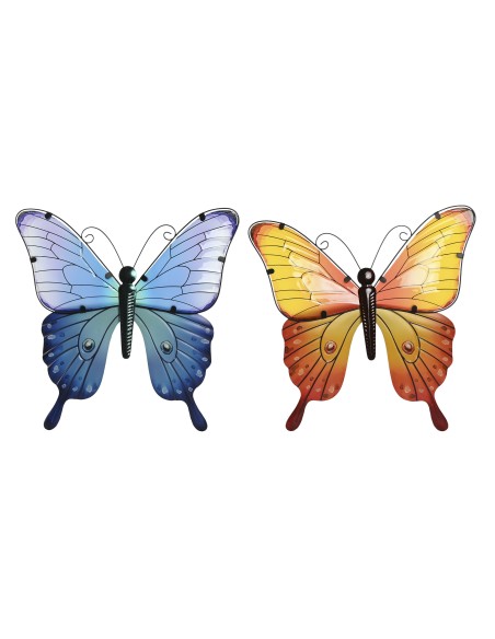 DECORACION PARED METAL 46X1,5X46 MARIPOSA 4 SURT.