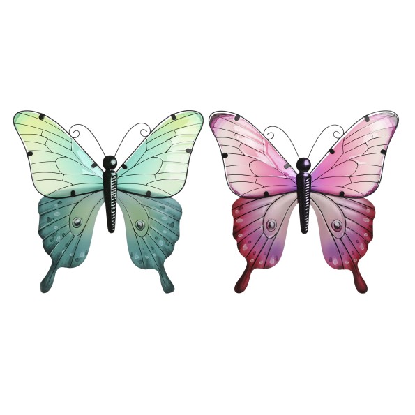 DECORACION PARED METAL 46X1,5X46 MARIPOSA 4 SURT.