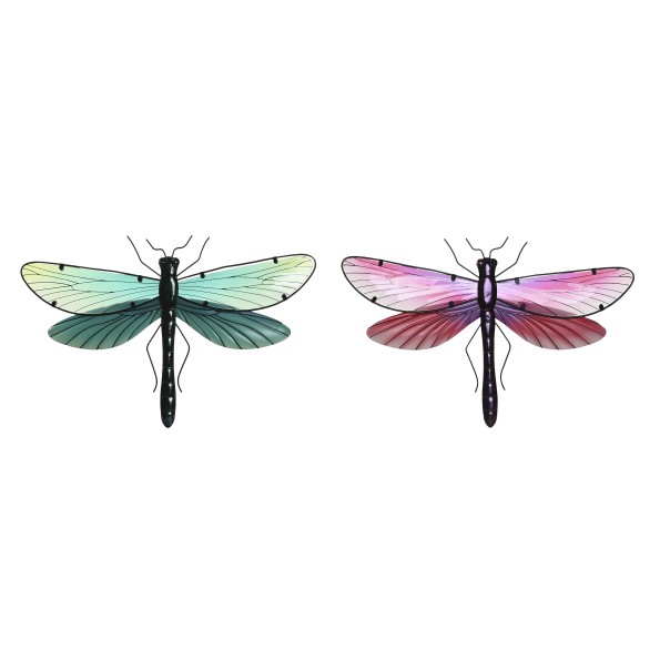 DECORACION PARED METAL 46X1X31 LIBELULA 4 SURT.