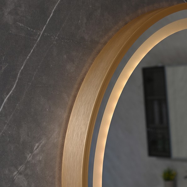 ESPEJO LED ALUMINIO 80X2X80 TACTIL NEGRO