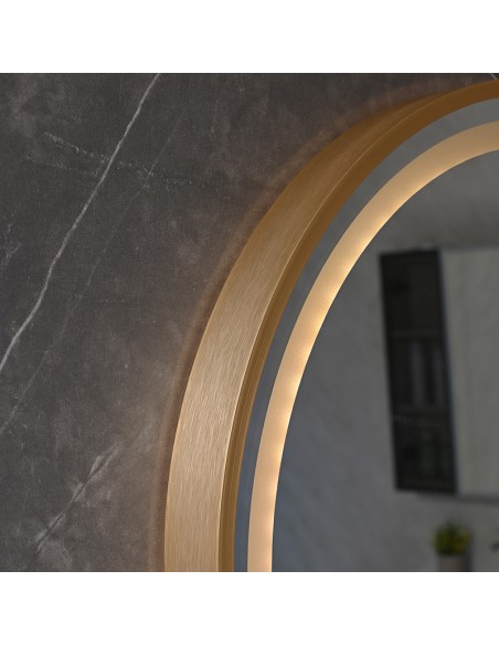 ESPEJO LED ALUMINIO 80X2X80 TACTIL NEGRO