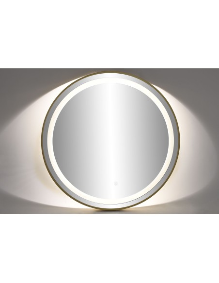 ESPEJO LED ALUMINIO 80X0,5X80 TACTIL DORADO