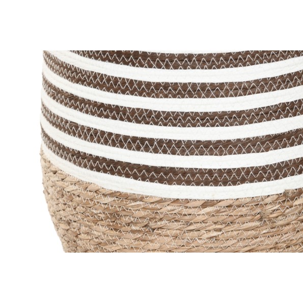 MACETERO SET 3 FIBRA TRENZADA 31X31X49 NATURAL