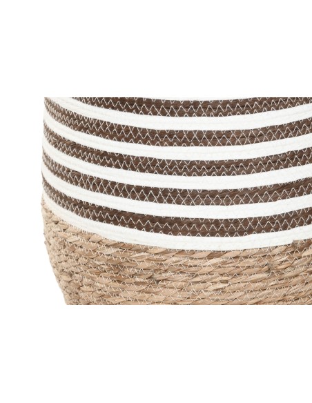 MACETERO SET 3 FIBRA TRENZADA 31X31X49 NATURAL