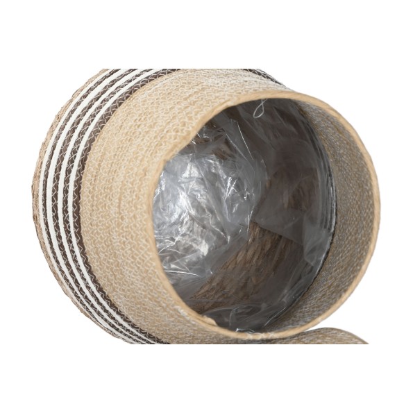 MACETERO SET 3 FIBRA TRENZADA 31X31X49 NATURAL