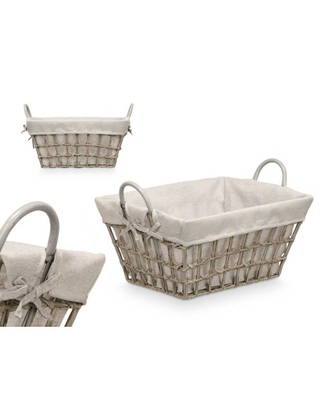 CESTO RECTANGULAR ASAS GRIS