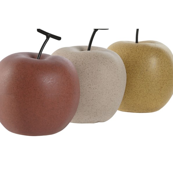 DECORACION PORCELANA 9X9X11 MANZANA MATE 3 SURT.