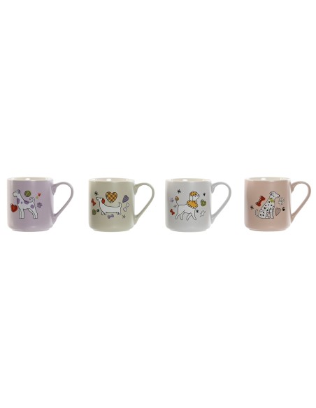 MUG PORCELANA 12X8X9,5 365ML PERRITOS 4 SURT.