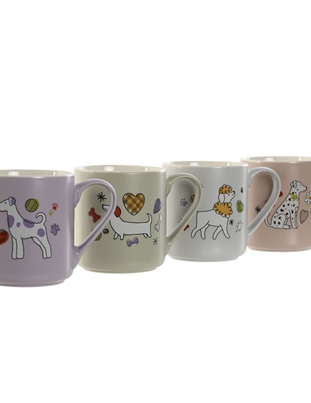 MUG PORCELANA 12X8X9,5 365ML PERRITOS 4 SURT.