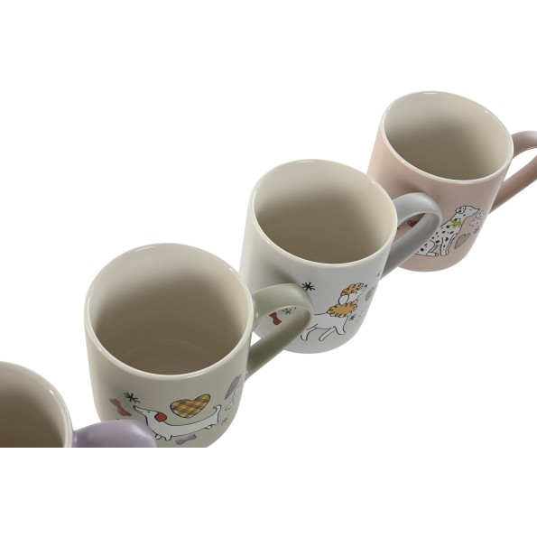 MUG PORCELANA 12X8X9,5 365ML PERRITOS 4 SURT.