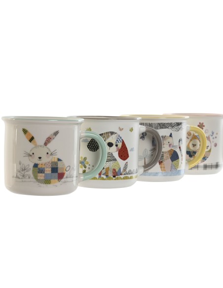 MUG PORCELANA 12,5X9,5X9 360ML, ANIMALES 4 SURT.