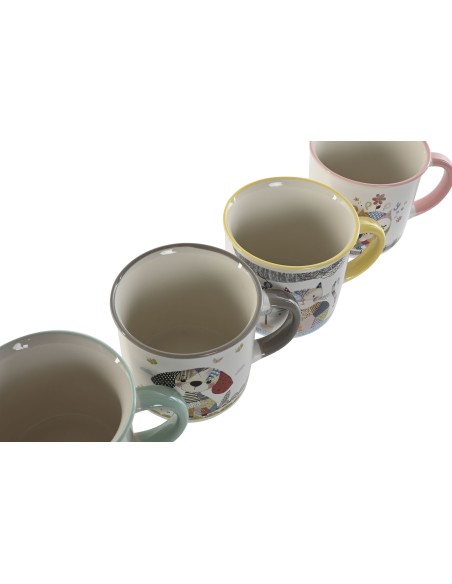 MUG PORCELANA 12,5X9,5X9 360ML, ANIMALES 4 SURT.
