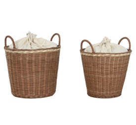 CESTA ROPA RATAN ALGODON 37X37X40 NATURAL