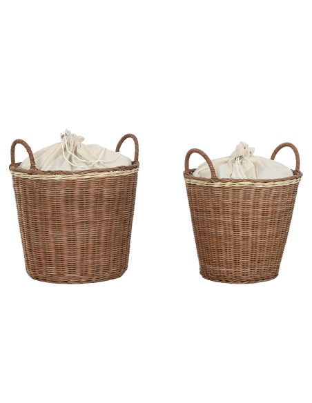 CESTA ROPA RATAN ALGODON 37X37X40 NATURAL