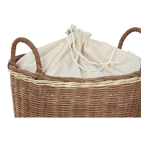 CESTA ROPA RATAN ALGODON 37X37X40 NATURAL