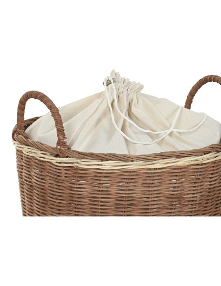 CESTA ROPA RATAN ALGODON 37X37X40 NATURAL