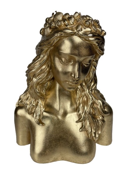 MACETERO BUSTO MUJER ORO 48X33 H57