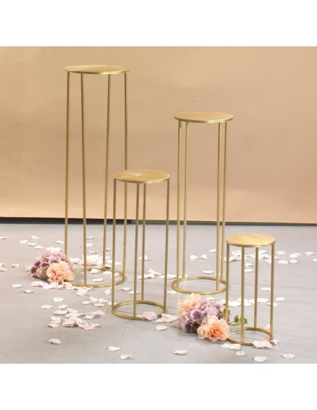 ESTRUCTURA PEDESTALES REDONDOS S/4 PD20H40-D24H60-D27H80-D30H100 ORO