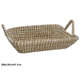 CESTA LEIRE 38X30X10 CM BLANCA