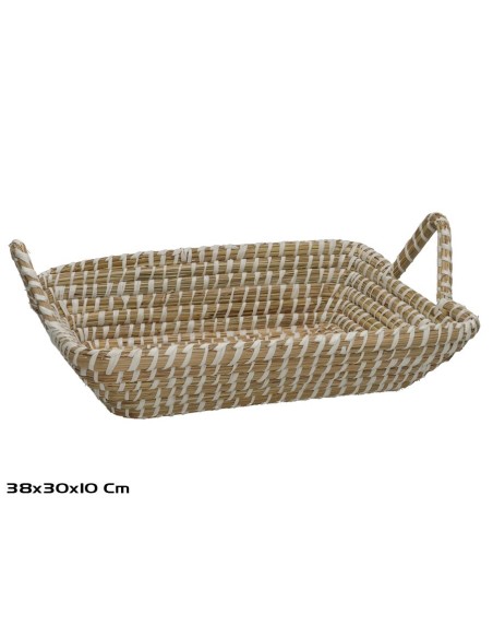 CESTA LEIRE 38X30X10 CM BLANCA