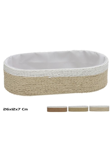CESTA NAYA NATURAL 26X12X7CM  3 SURTIDOS