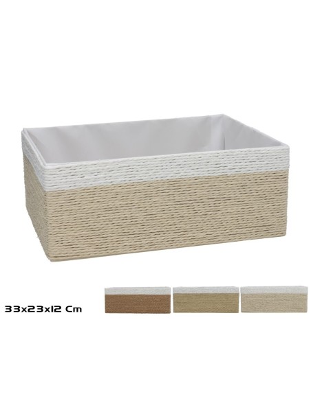 CESTA NAYA NATURAL 33X23X12CM 3 SURTIDOS