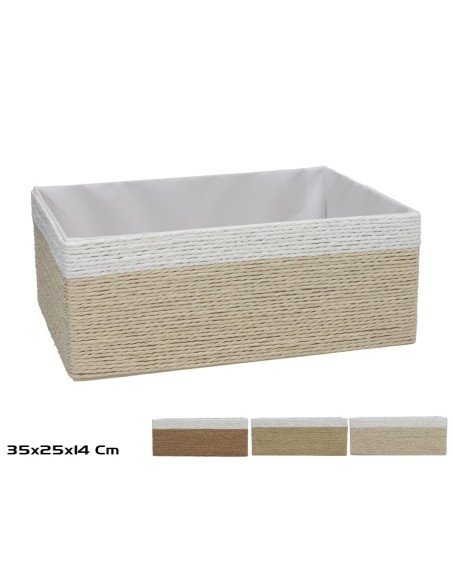 CESTA NAYA NATURAL 35X25X14 CM 3 SURTIDOS