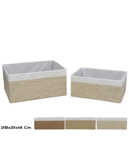 SET 2 CESTAS NAYA NATURAL 2 SURT 28X21X14 CM