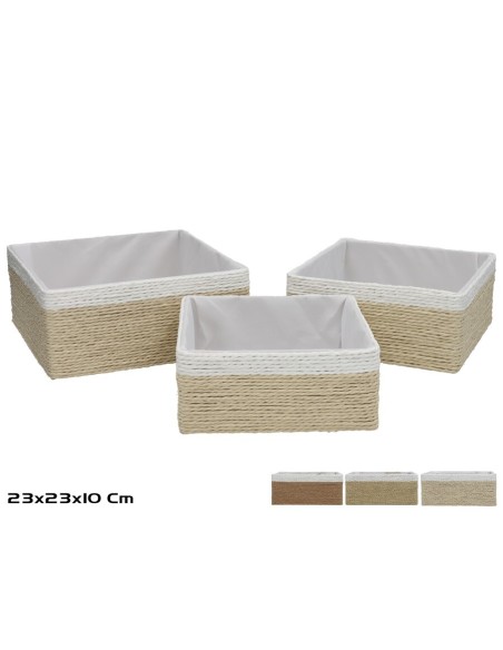 SET 3 CESTAS NAYA 3 TAM. NATURAL 23X23X10 CM