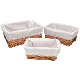 SET 3 CESTAS ARTEMISA 38X29X16CM RECT