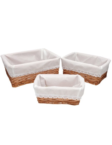 SET 3 CESTAS ARTEMISA 38X29X16CM RECT