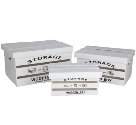 SET 3 CAJAS LUSA C/TAPA 41X31X23 BLANCA