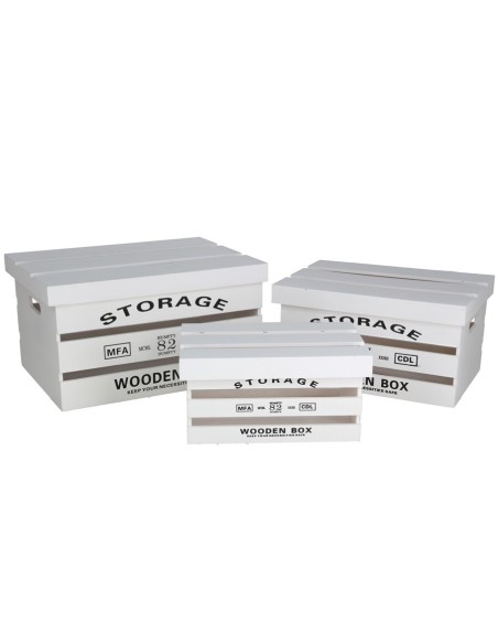 SET 3 CAJAS LUSA C/TAPA 41X31X23 BLANCA