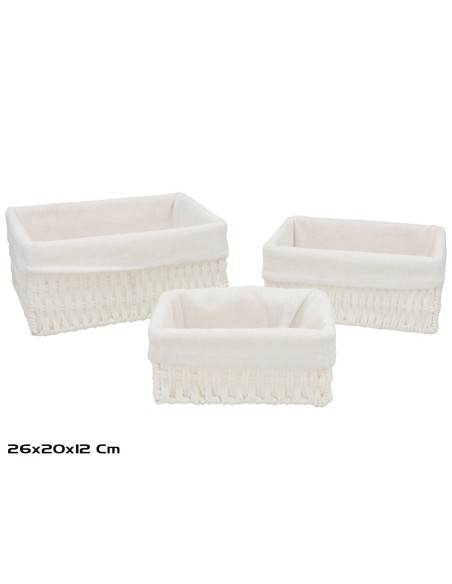 SET 3 CESTA STAR 26X20X12 BLANCA