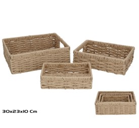 SET 3 CESTAS ALONE MARRON 30X23X10CM
