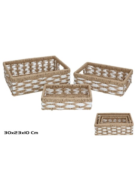 SET 3 CESTAS ALONE MIX 30X23X10CM