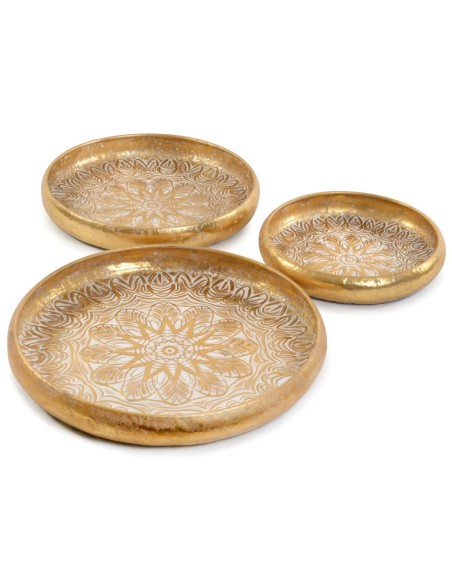BANDEJA REDONDA S/3 METAL DORADO S D40.5 H8-B D60 H9