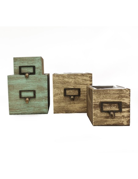 SET 2 CAJON VINTAGE CUADRADO S/2 P 10X10 H10-GR 14X14 H14 2 MIX COL SET 2 CAJON VINTAGE CUADRADO S/2 P 10X10 H10-GR 14X14 H14 2 MIX COL