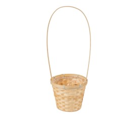 CESTA CON ASA BAMBU NATURAL D18 H15/50