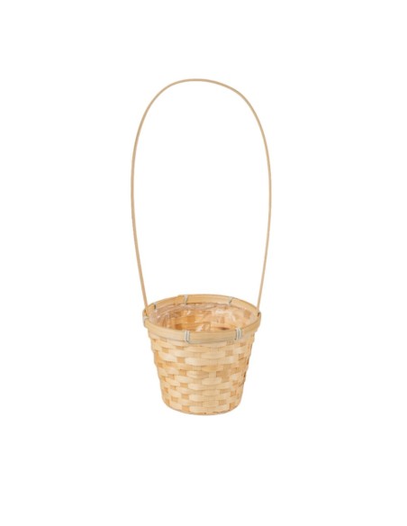 CESTA CON ASA BAMBU NATURAL D20 H16/52
