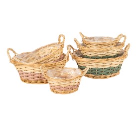 JUEGO 3 CESTAS MADERA 2MIX COL S D20 H9 - B D30 H13