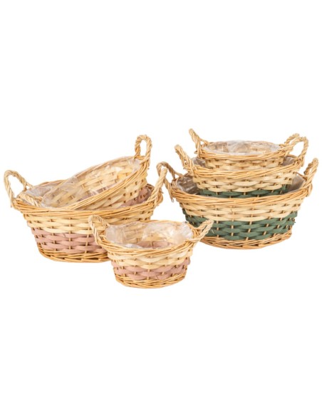 JUEGO 3 CESTAS MADERA 2MIX COL S D20 H9 - B D30 H13