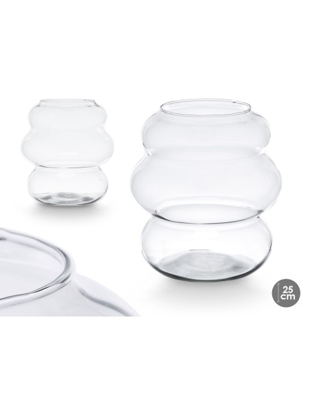 JARRON CRISTAL BURBUJA ANCHO 25CM