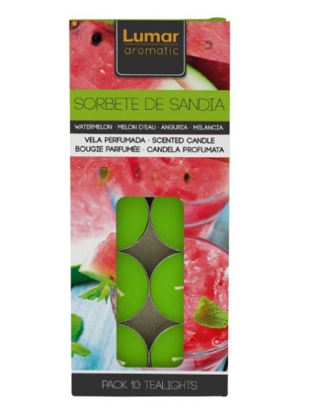 ESTUCHE 10 TEALIGHTS PERF. SORBETE DE SANDIA