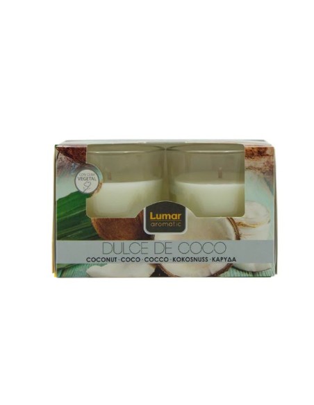 CAJA 2 VASOS PERF. LUMAR AROMATIC DULCE COCO