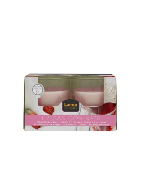 CAJA 2 VASOS PERF. LUMAR AROMATIC FRESA CON NATA CAJA 2 VASOS PERF. LUMAR AROMATIC FRESA CON NATA