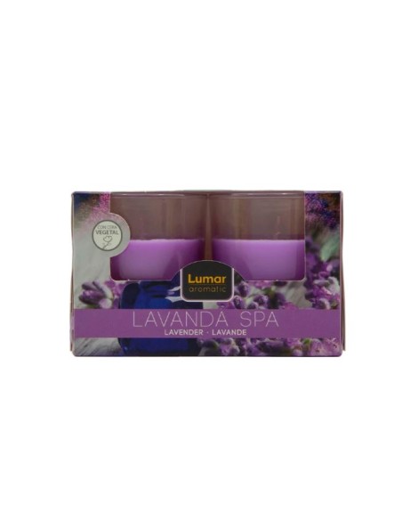 CAJA 2 VASOS PERF. LUMAR AROMATIC LAVANDA