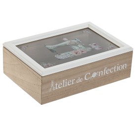 COSTURERO MDF CRISTAL 25X17X8 BLANCO