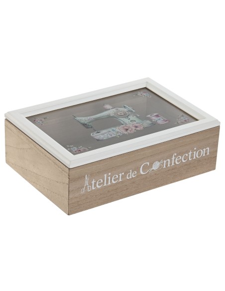 COSTURERO MDF CRISTAL 25X17X8 BLANCO